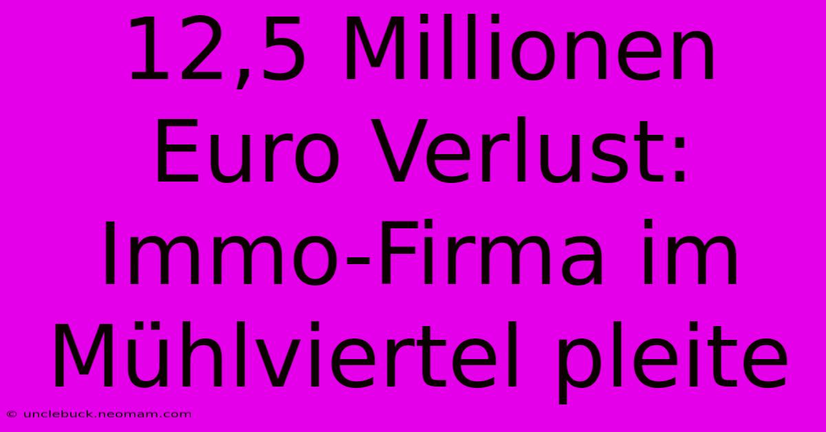 12,5 Millionen Euro Verlust: Immo-Firma Im Mühlviertel Pleite