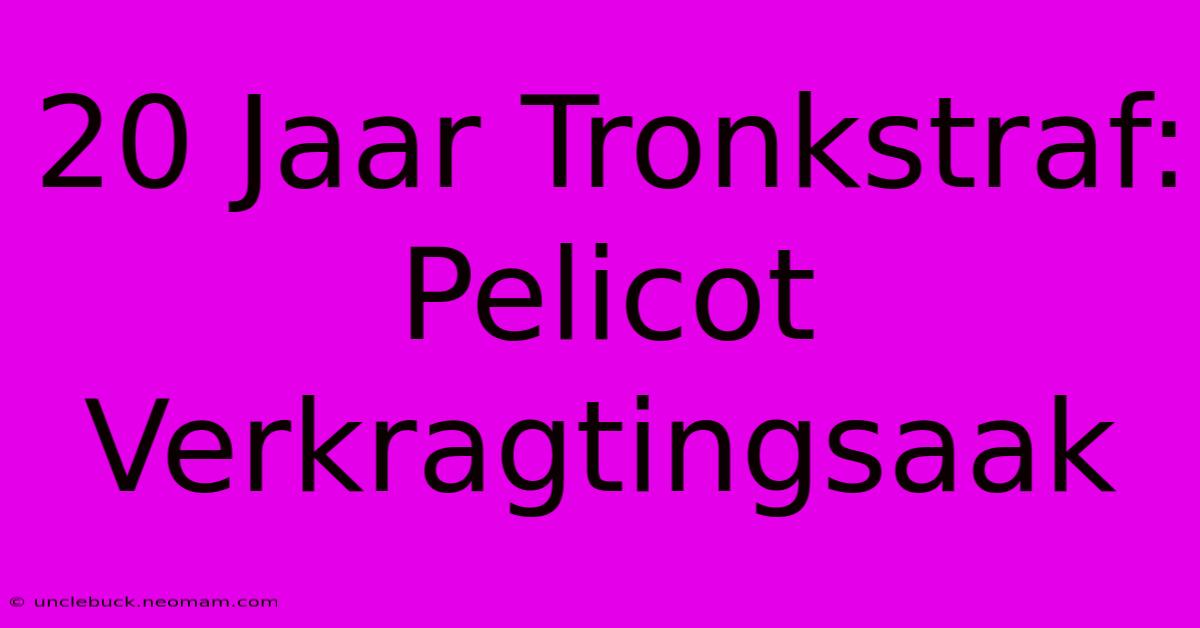 20 Jaar Tronkstraf: Pelicot Verkragtingsaak