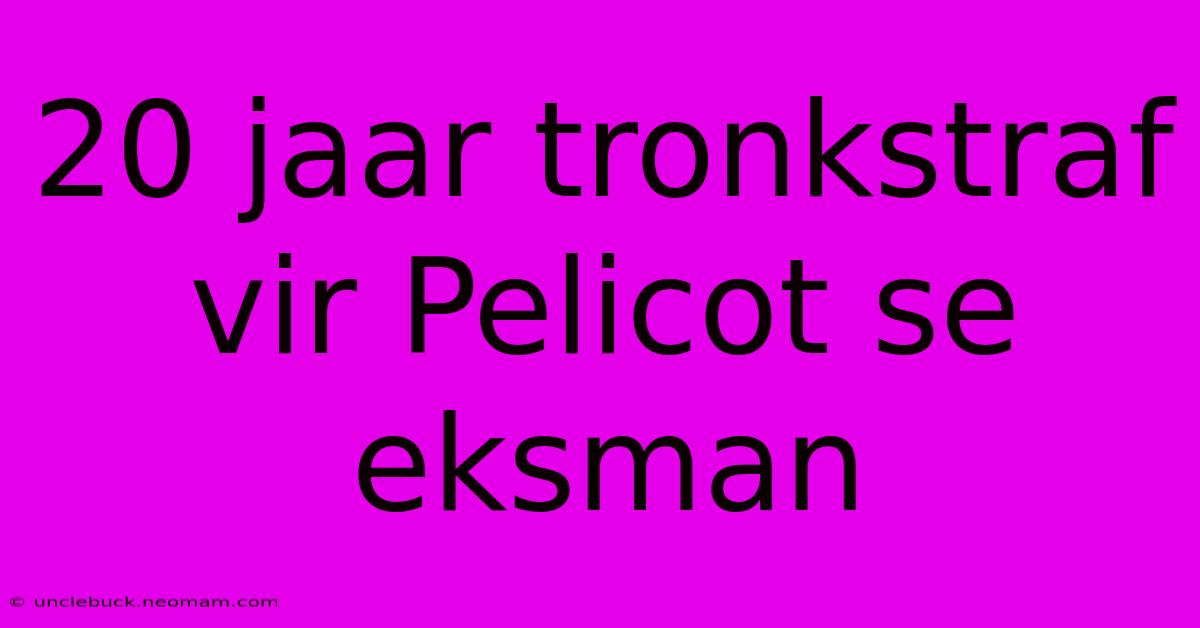 20 Jaar Tronkstraf Vir Pelicot Se Eksman