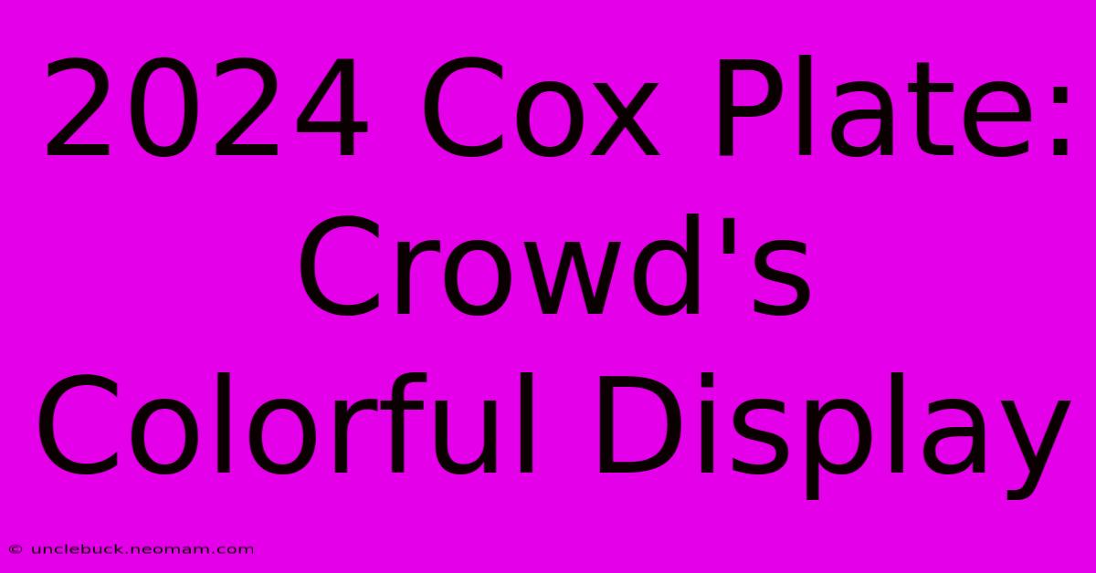 2024 Cox Plate: Crowd's Colorful Display 