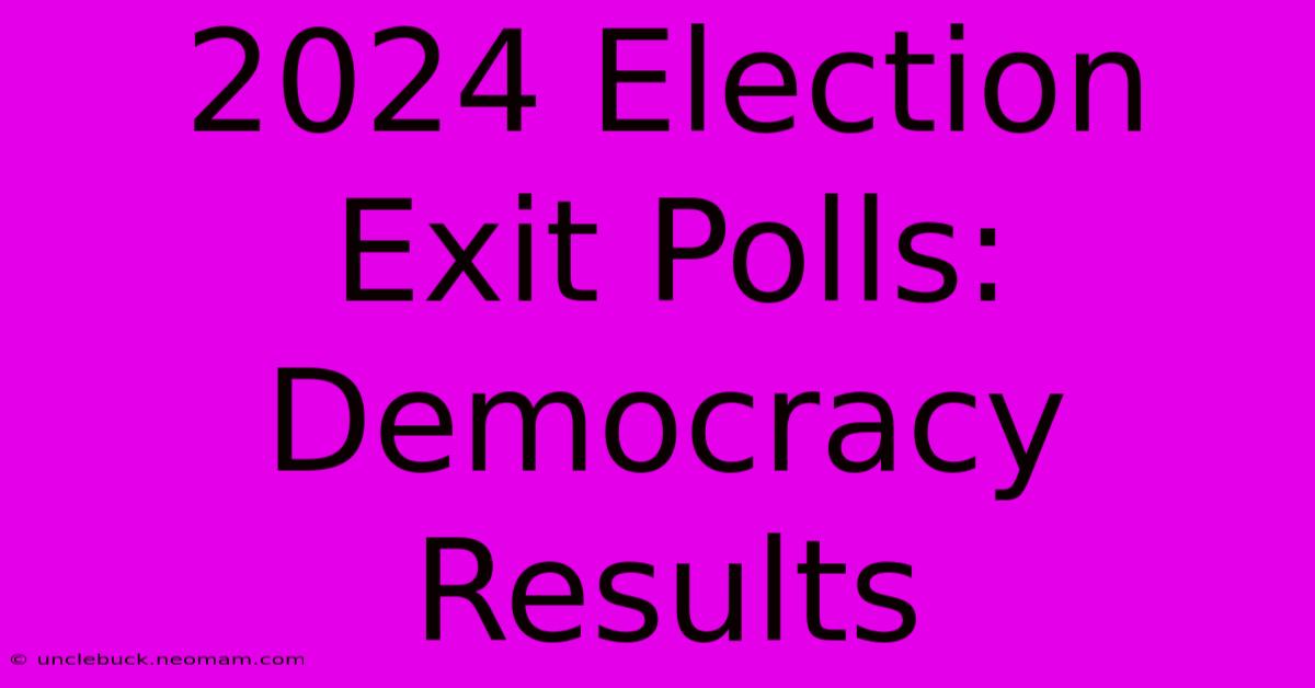 2024 Election Exit Polls: Democracy Results