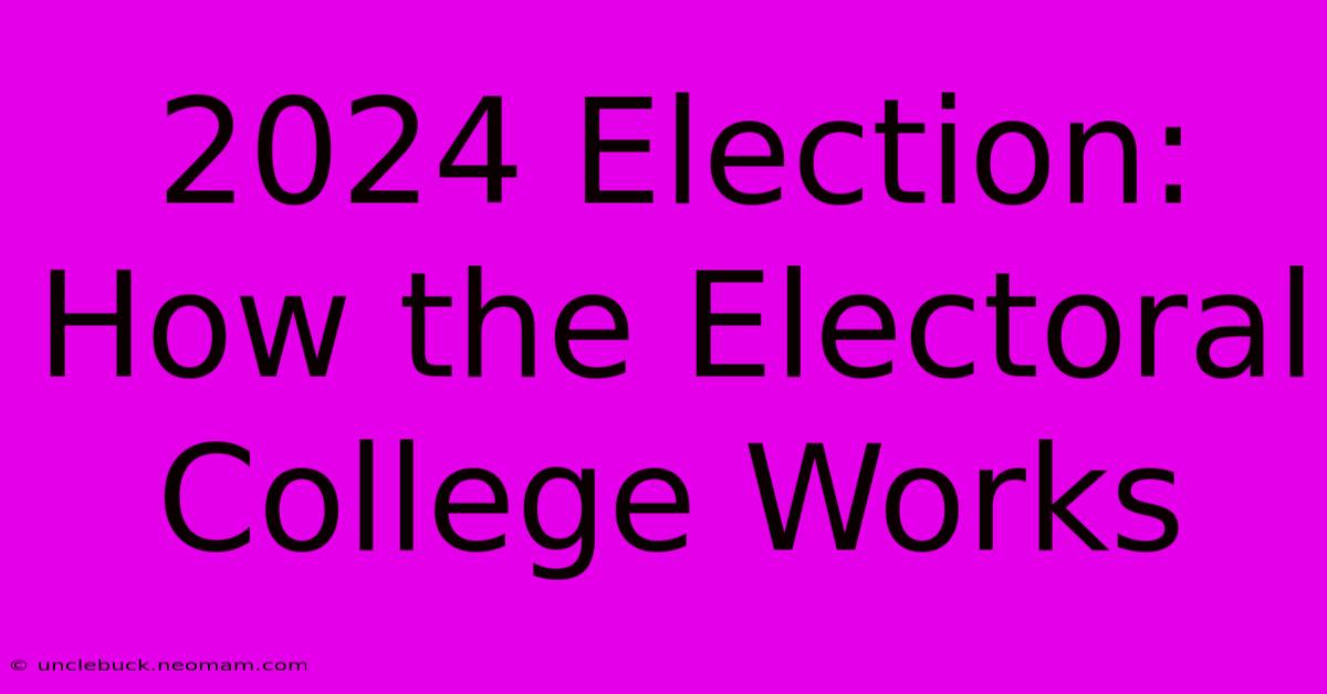 2024 Election: How The Electoral College Works 