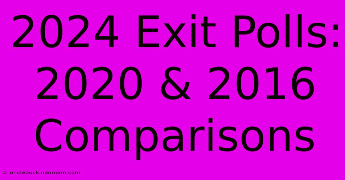 2024 Exit Polls: 2020 & 2016 Comparisons 