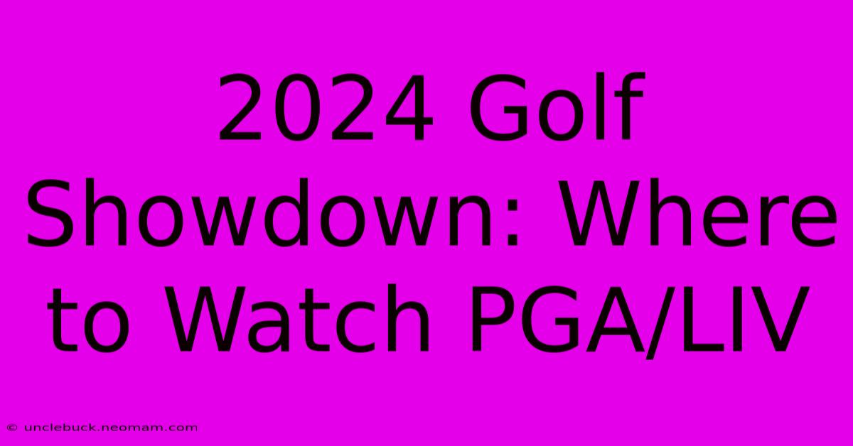 2024 Golf Showdown: Where To Watch PGA/LIV