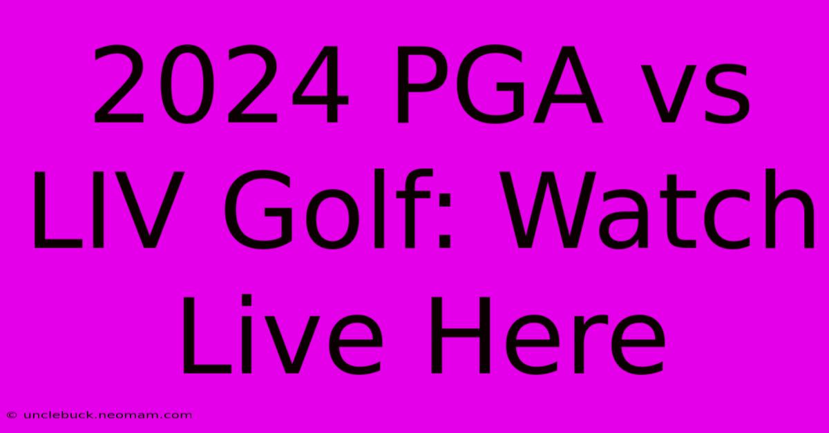 2024 PGA Vs LIV Golf: Watch Live Here