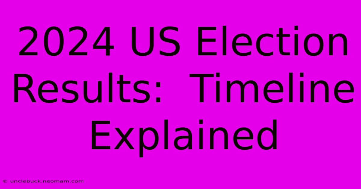 2024 US Election Results:  Timeline Explained