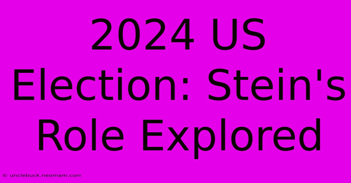 2024 US Election: Stein's Role Explored