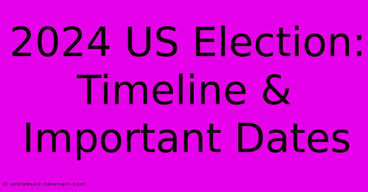 2024 US Election:  Timeline & Important Dates 