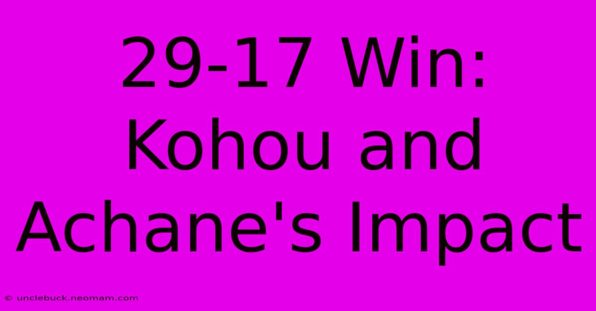 29-17 Win: Kohou And Achane's Impact