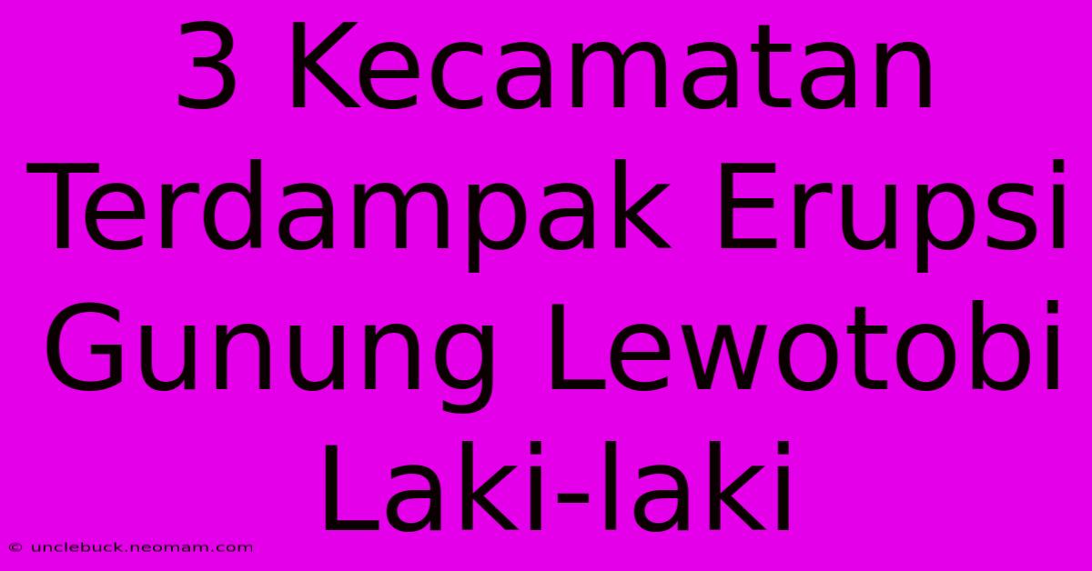 3 Kecamatan Terdampak Erupsi Gunung Lewotobi Laki-laki 