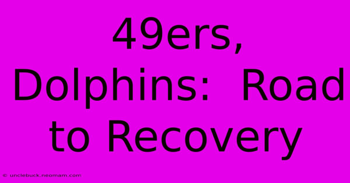 49ers, Dolphins:  Road To Recovery