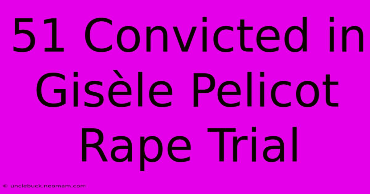 51 Convicted In Gisèle Pelicot Rape Trial