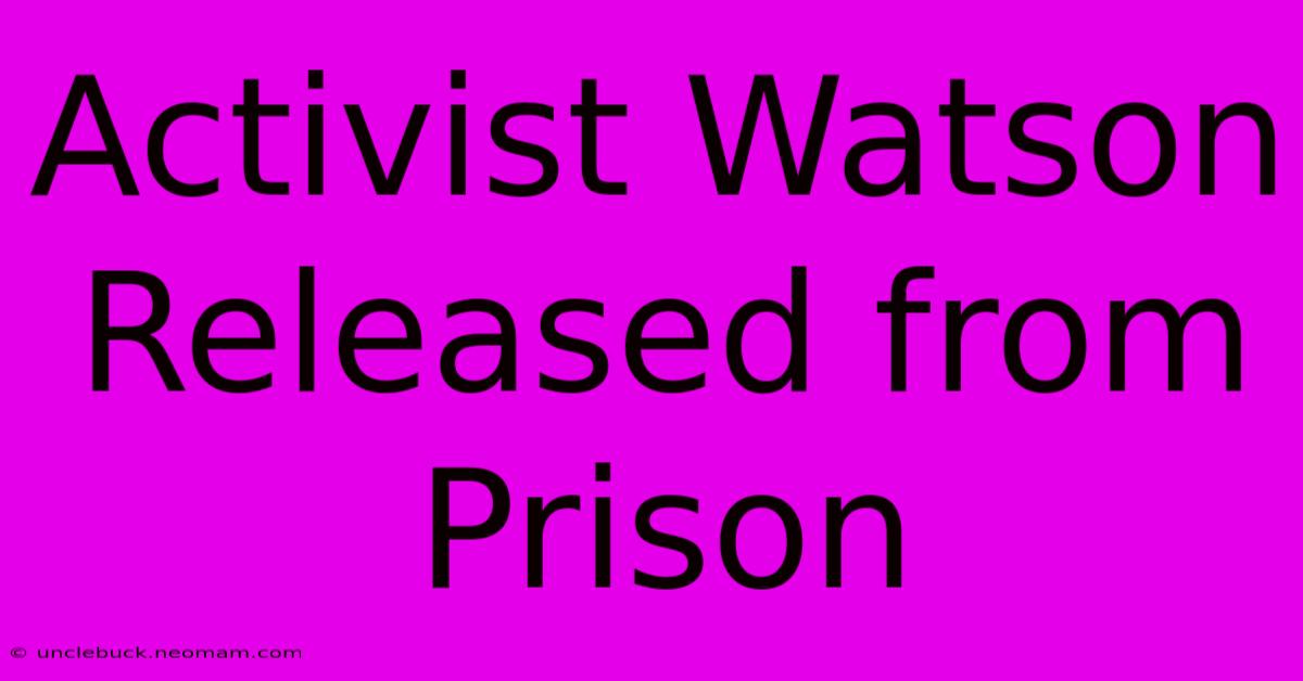 Activist Watson Released From Prison