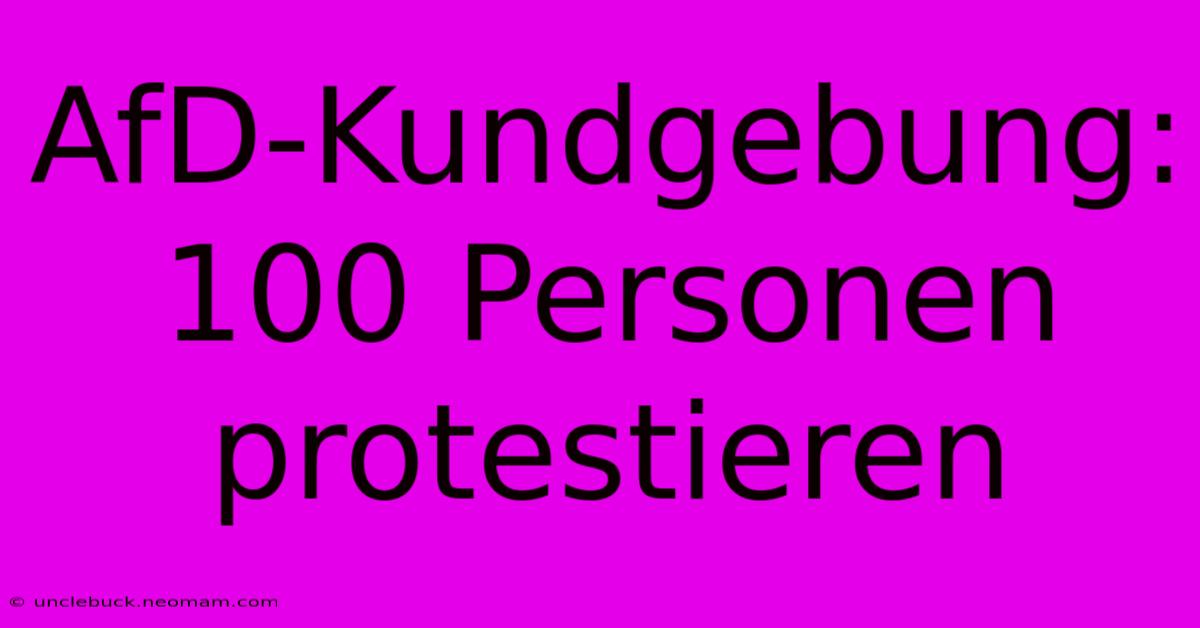 AfD-Kundgebung: 100 Personen Protestieren