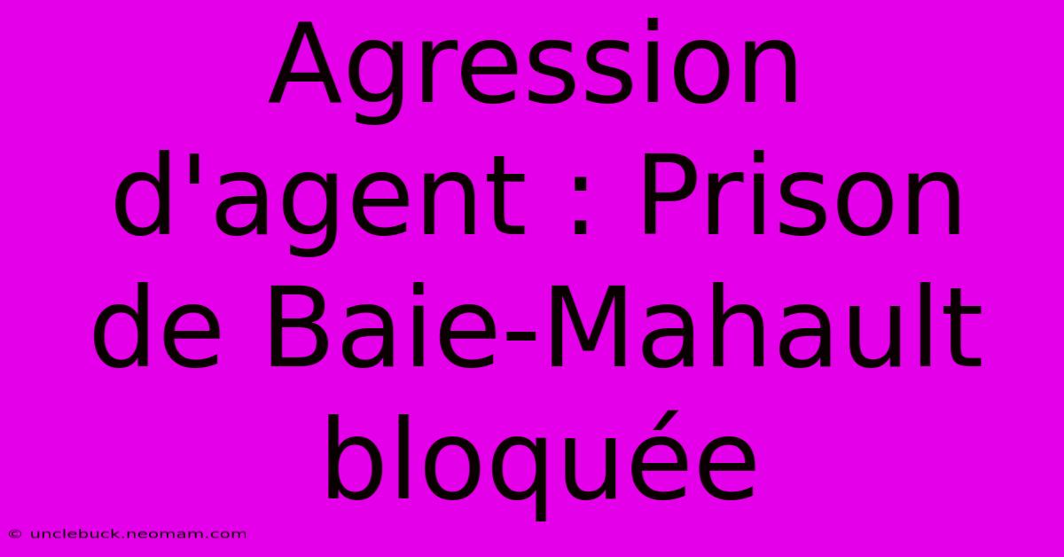 Agression D'agent : Prison De Baie-Mahault Bloquée 