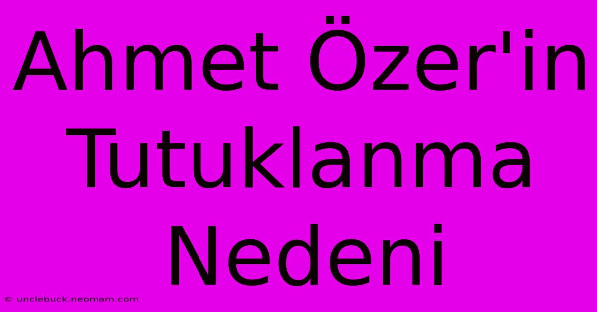 Ahmet Özer'in Tutuklanma Nedeni