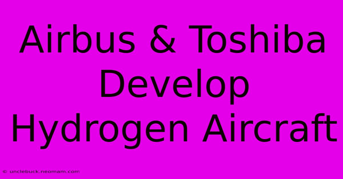 Airbus & Toshiba Develop Hydrogen Aircraft