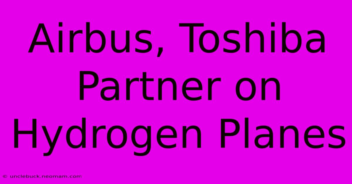 Airbus, Toshiba Partner On Hydrogen Planes 