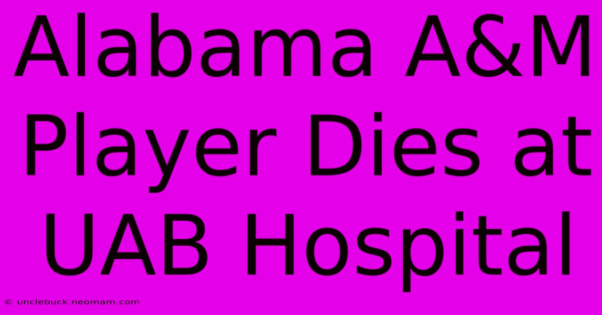 Alabama A&M Player Dies At UAB Hospital