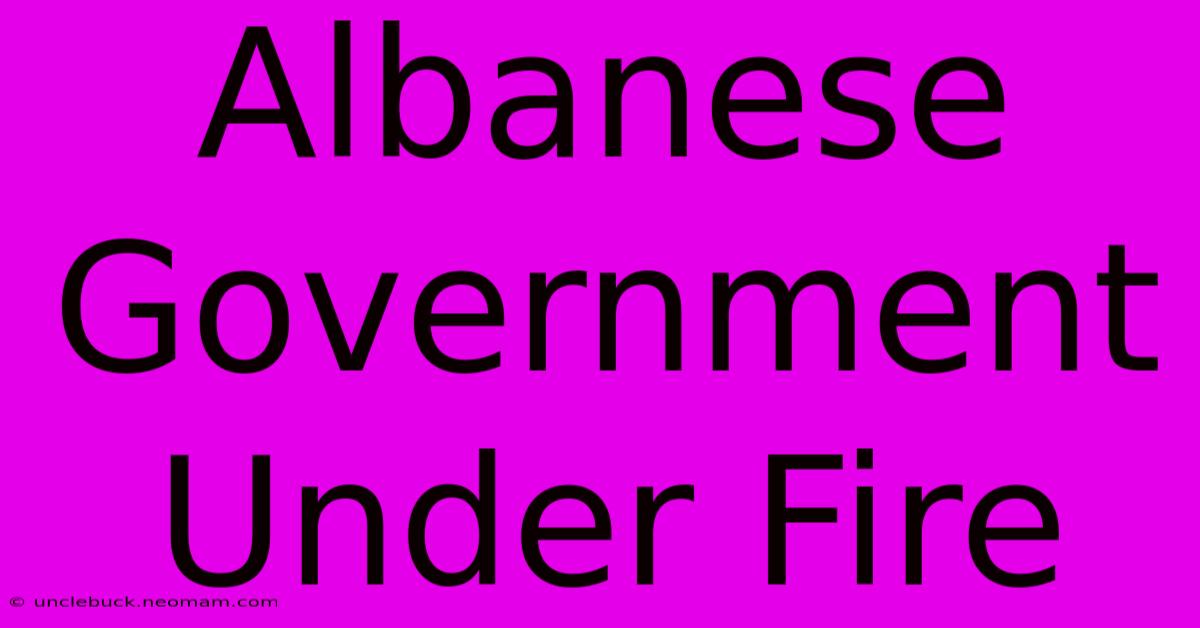 Albanese Government Under Fire