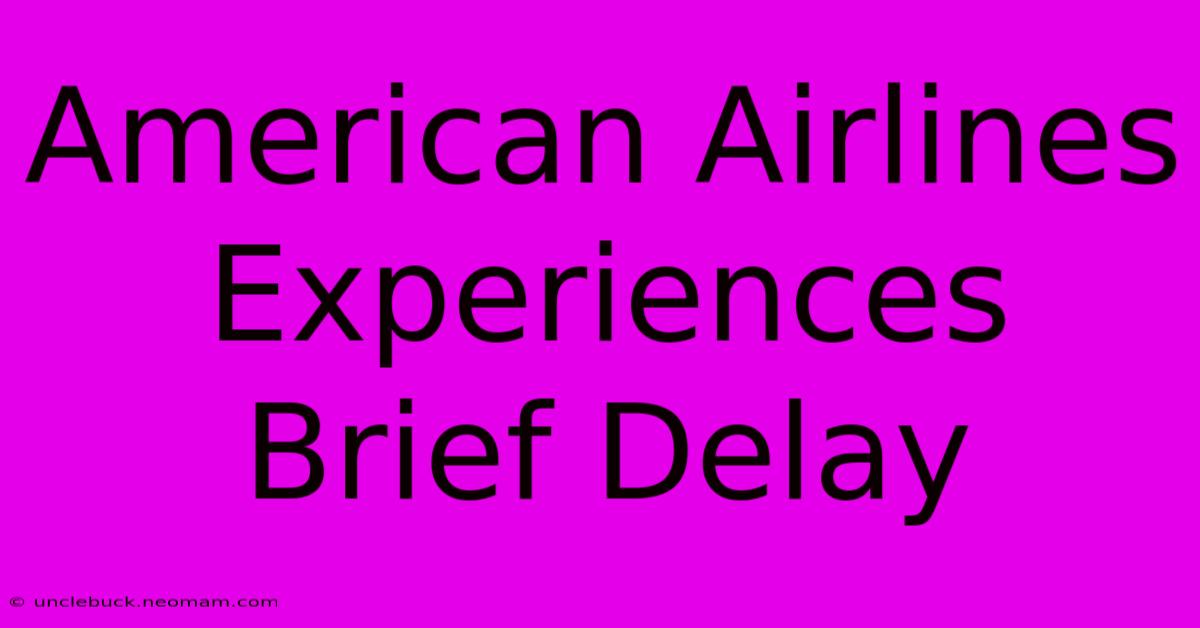 American Airlines Experiences Brief Delay