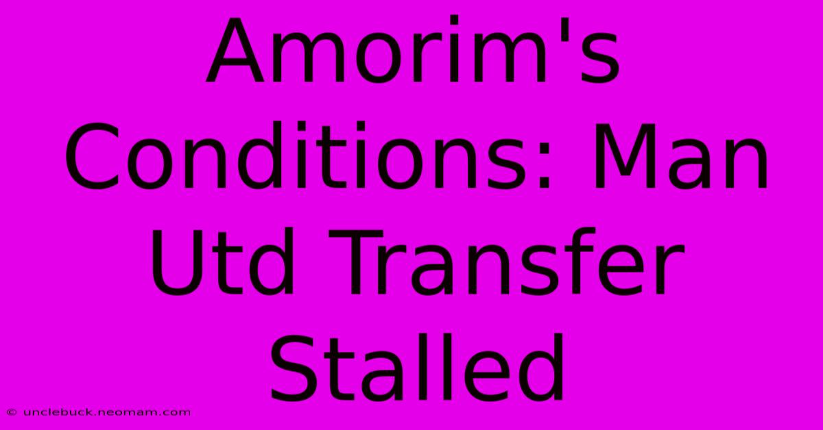 Amorim's Conditions: Man Utd Transfer Stalled 