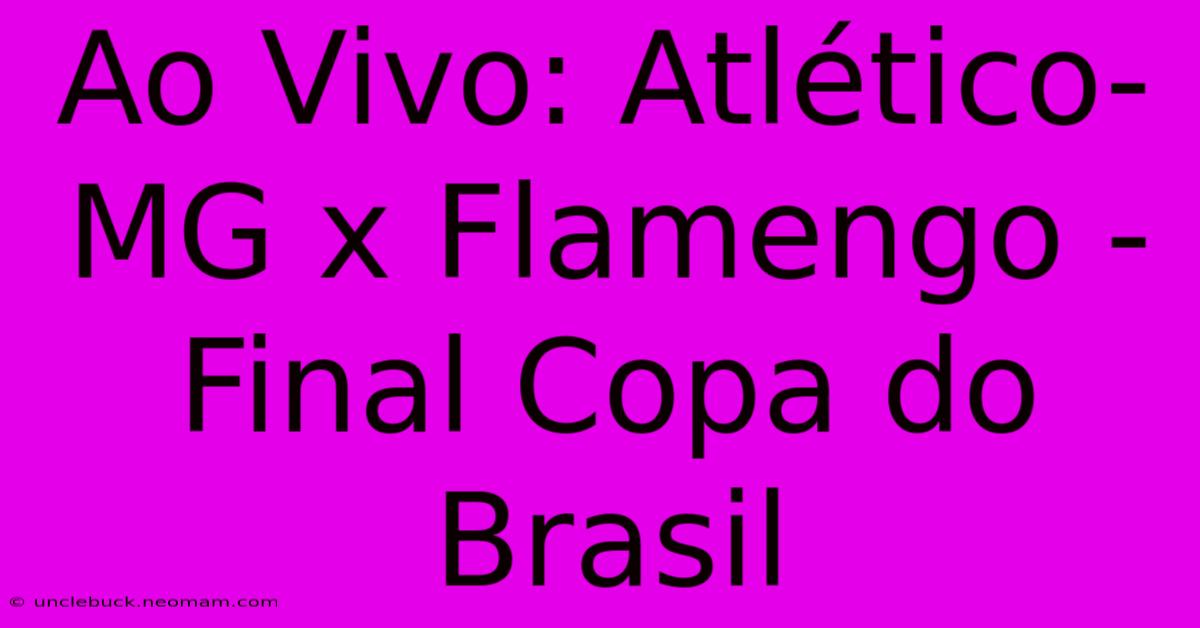 Ao Vivo: Atlético-MG X Flamengo - Final Copa Do Brasil 