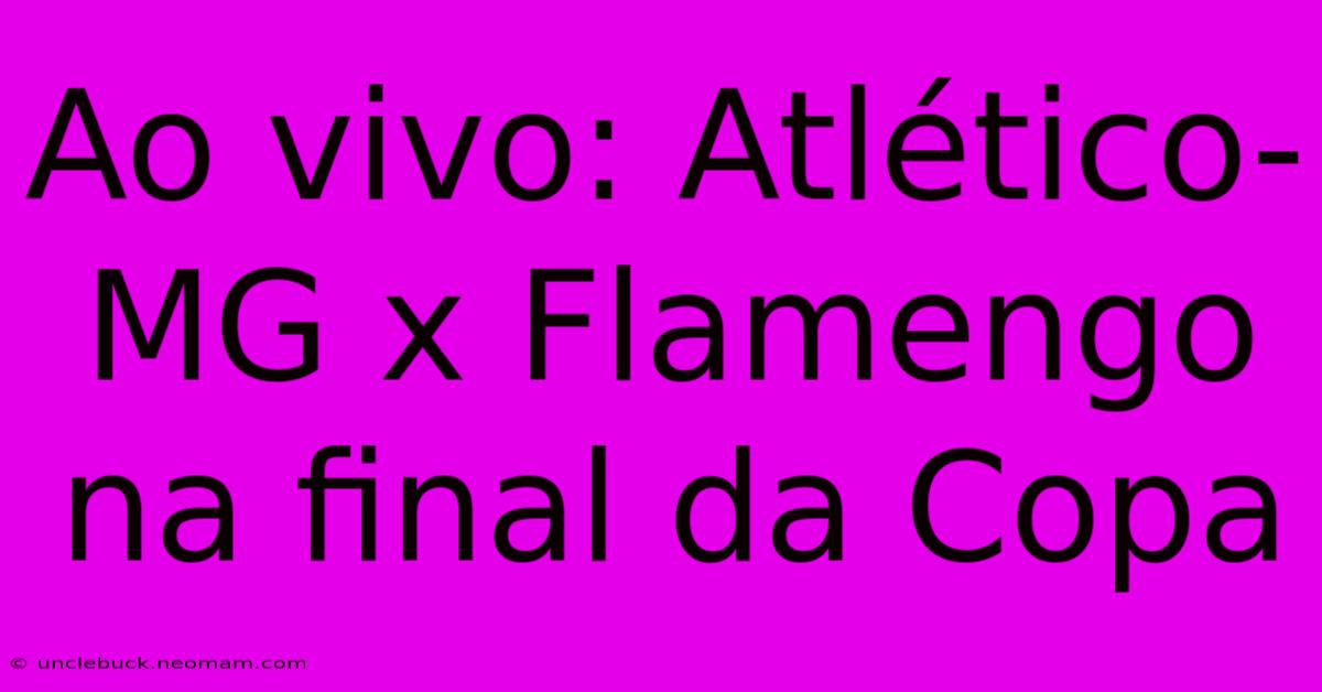 Ao Vivo: Atlético-MG X Flamengo Na Final Da Copa