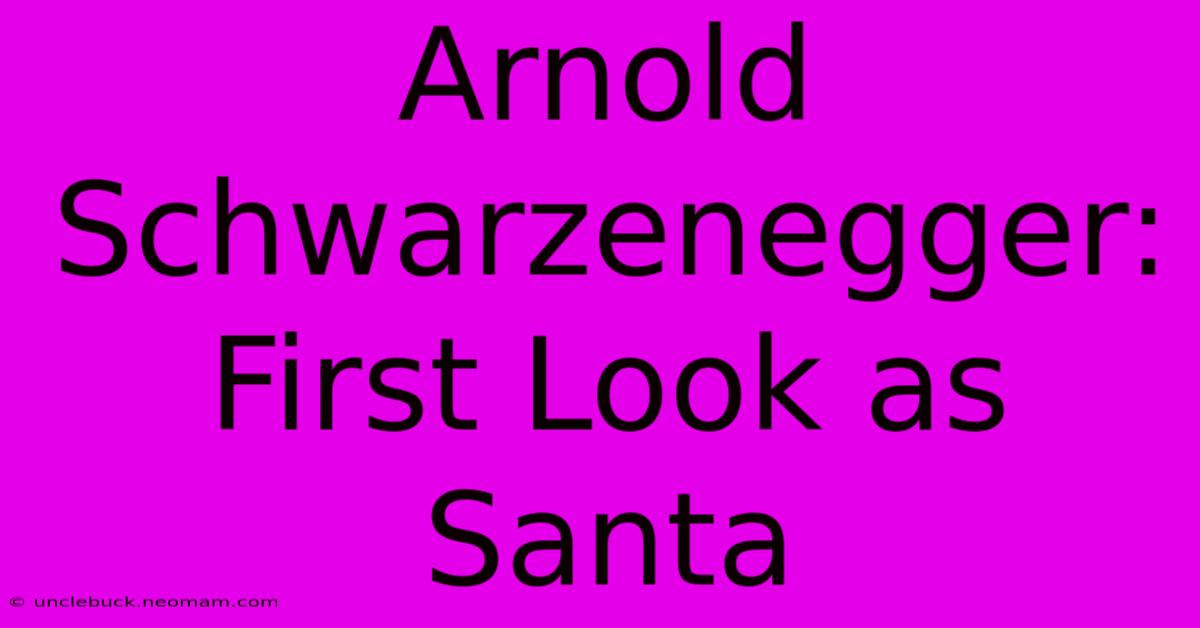 Arnold Schwarzenegger: First Look As Santa