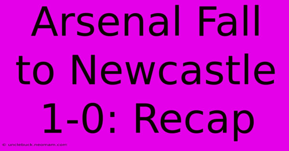 Arsenal Fall To Newcastle 1-0: Recap