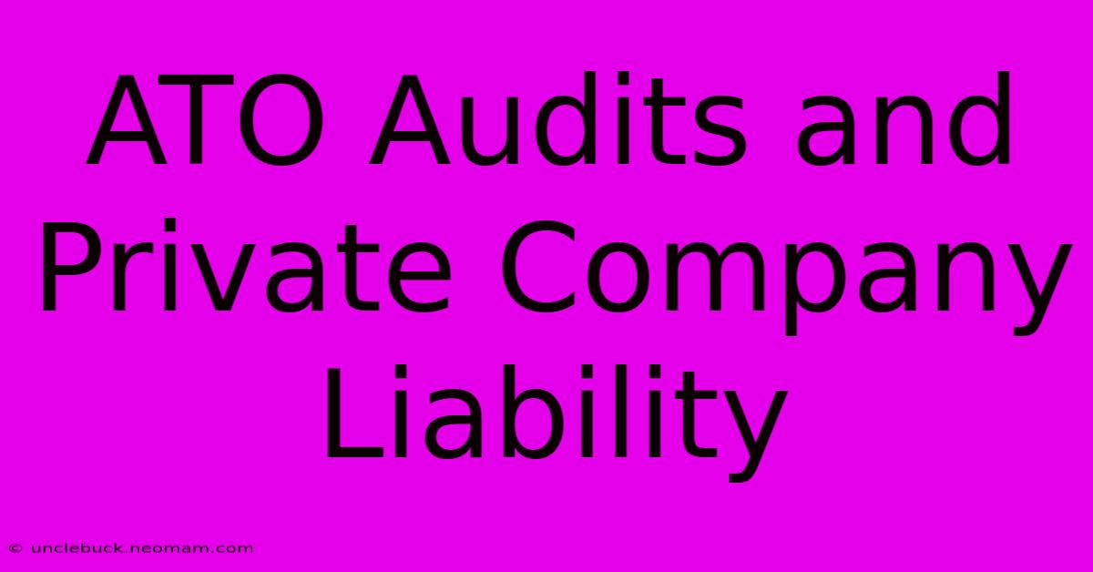 ATO Audits And Private Company Liability