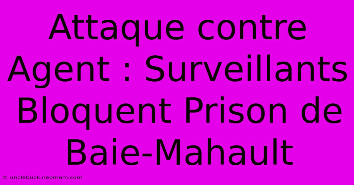 Attaque Contre Agent : Surveillants Bloquent Prison De Baie-Mahault