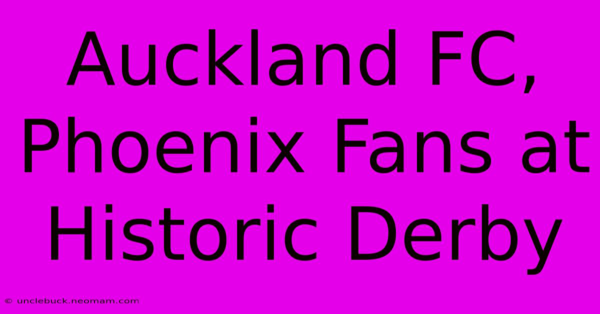 Auckland FC, Phoenix Fans At Historic Derby 