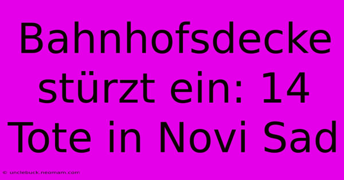 Bahnhofsdecke Stürzt Ein: 14 Tote In Novi Sad