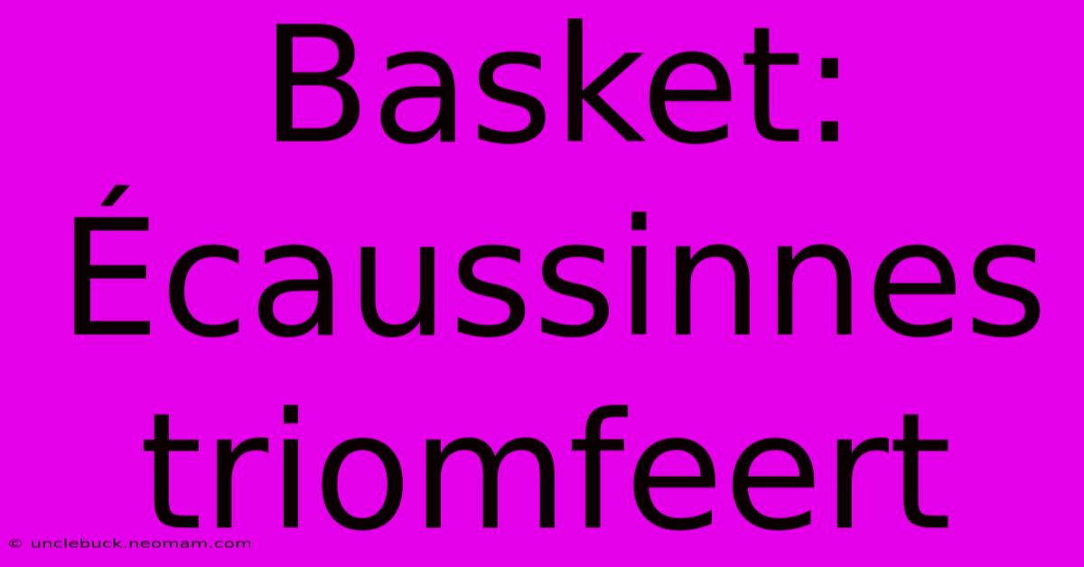 Basket: Écaussinnes Triomfeert