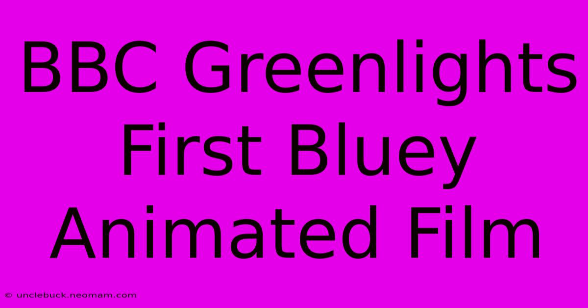 BBC Greenlights First Bluey Animated Film