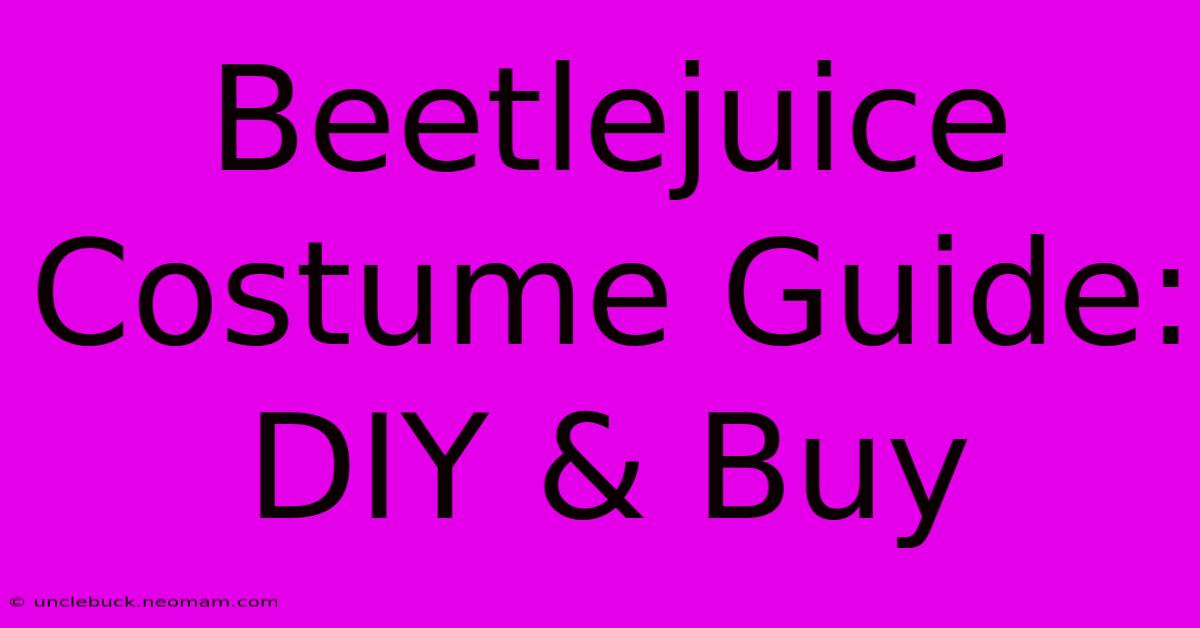 Beetlejuice Costume Guide:  DIY & Buy