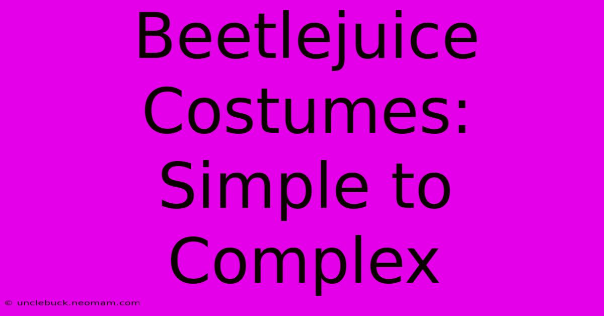 Beetlejuice Costumes:  Simple To Complex