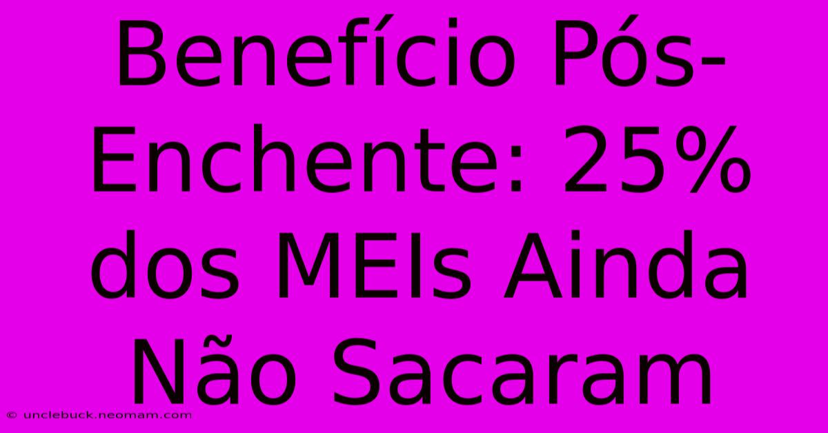 Benefício Pós-Enchente: 25% Dos MEIs Ainda Não Sacaram