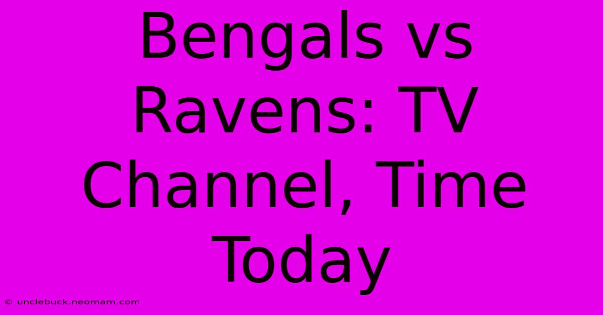 Bengals Vs Ravens: TV Channel, Time Today