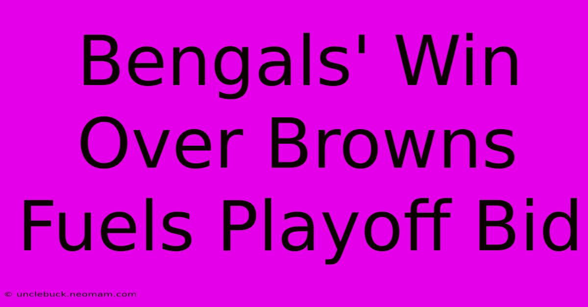 Bengals' Win Over Browns Fuels Playoff Bid