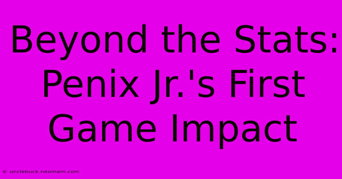 Beyond The Stats: Penix Jr.'s First Game Impact