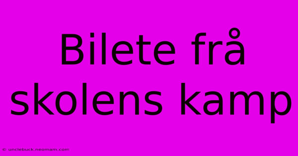 Bilete Frå Skolens Kamp