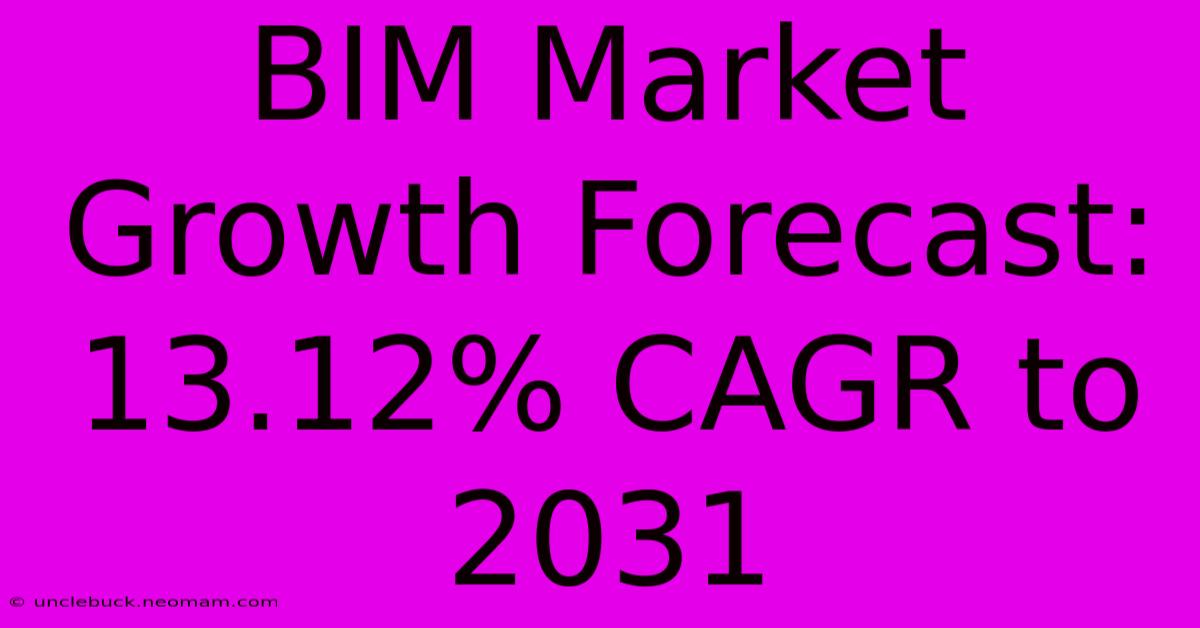 BIM Market Growth Forecast: 13.12% CAGR To 2031