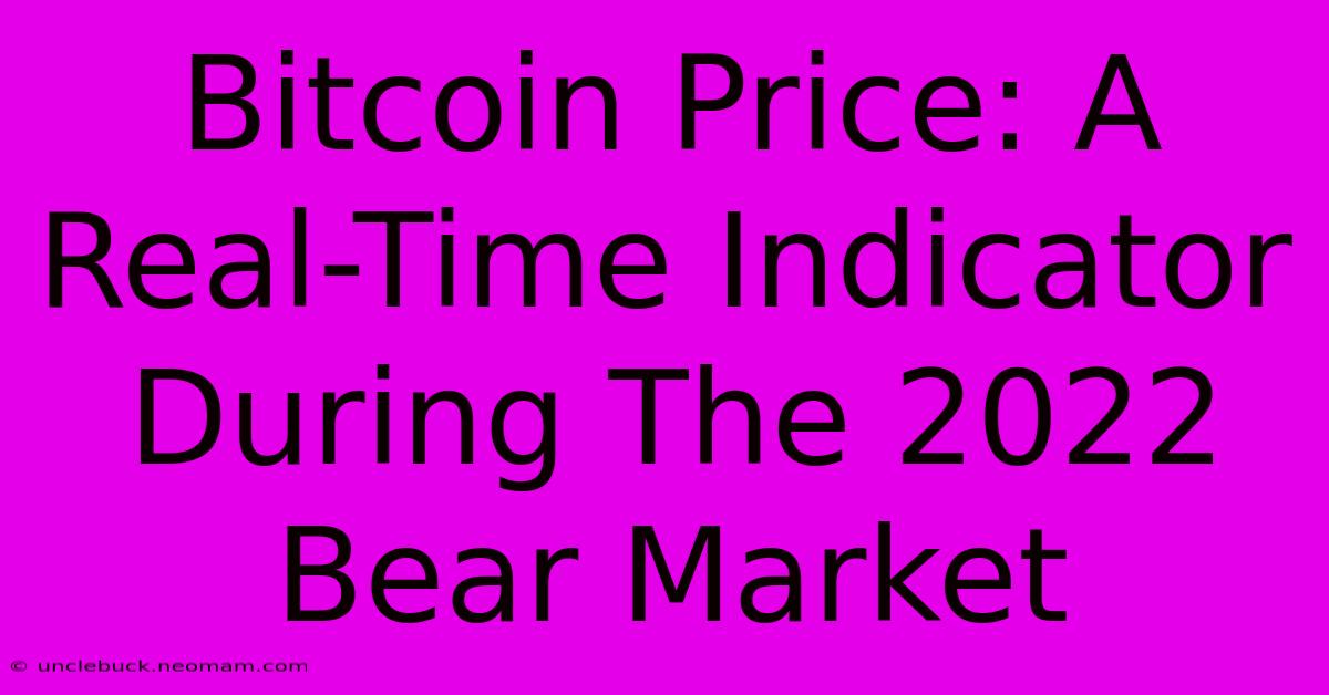 Bitcoin Price: A Real-Time Indicator During The 2022 Bear Market