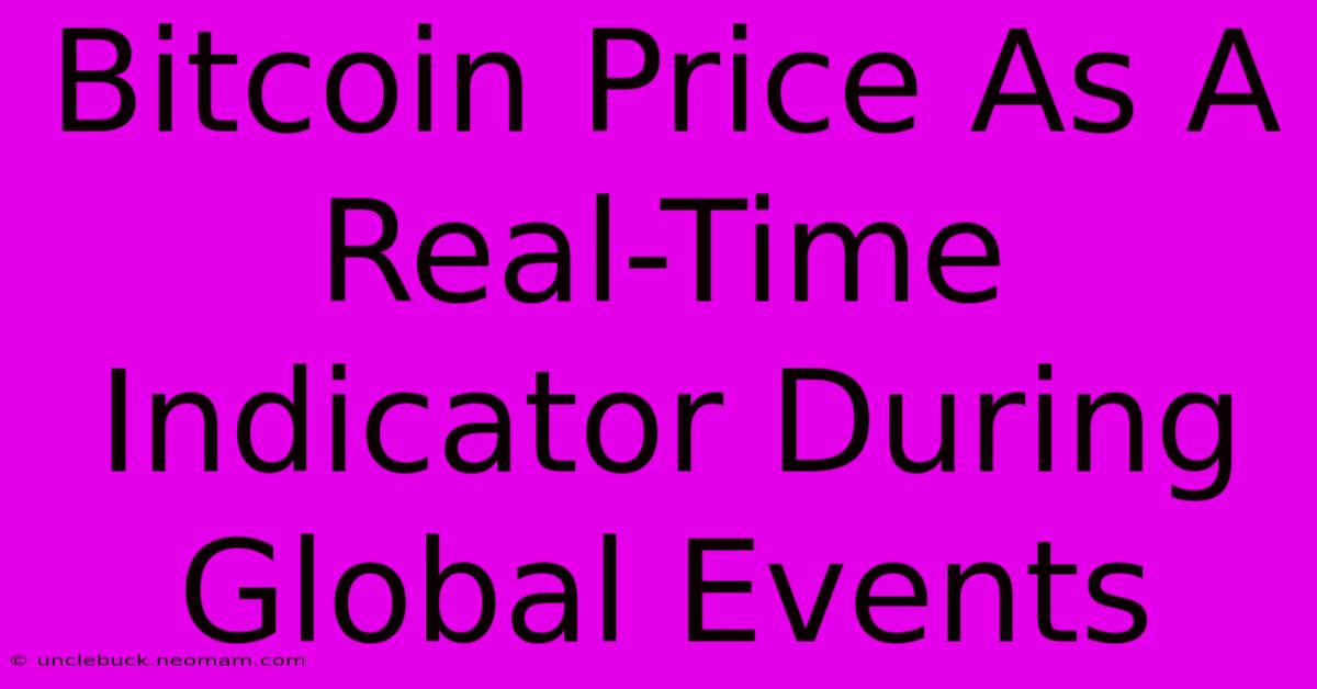 Bitcoin Price As A Real-Time Indicator During Global Events 