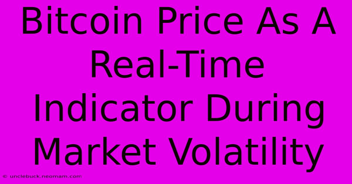 Bitcoin Price As A Real-Time Indicator During Market Volatility