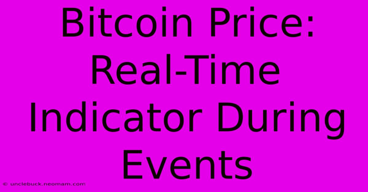 Bitcoin Price: Real-Time Indicator During Events