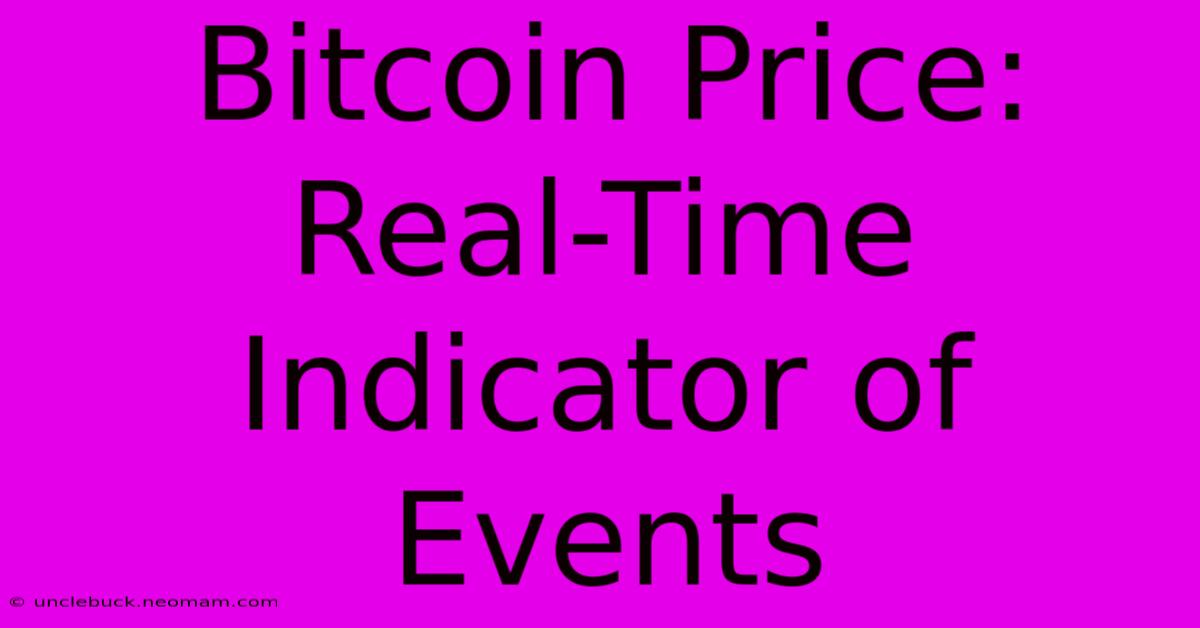 Bitcoin Price: Real-Time Indicator Of Events