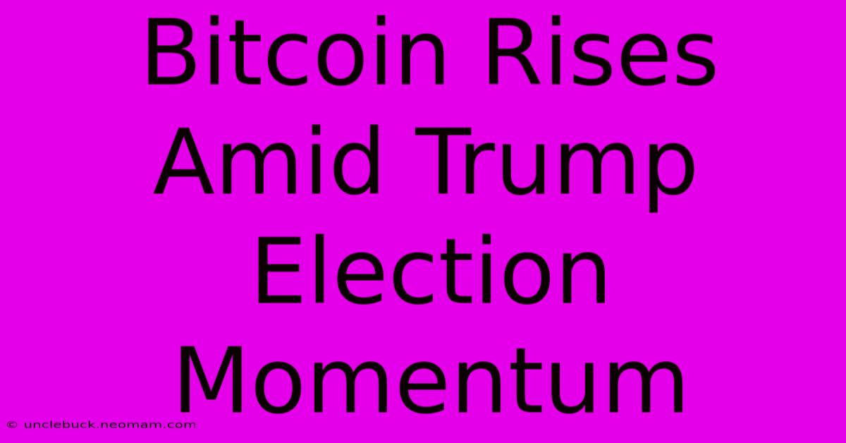 Bitcoin Rises Amid Trump Election Momentum